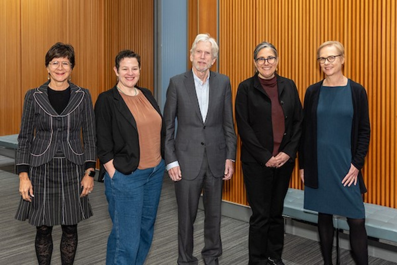 A group of 5 attendees of the node meeting